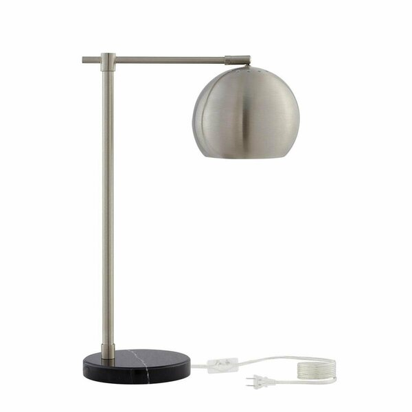 Lighting Business Saanvi Marble Stone & Metal Table Lamp, Stainless Steel LI3645387